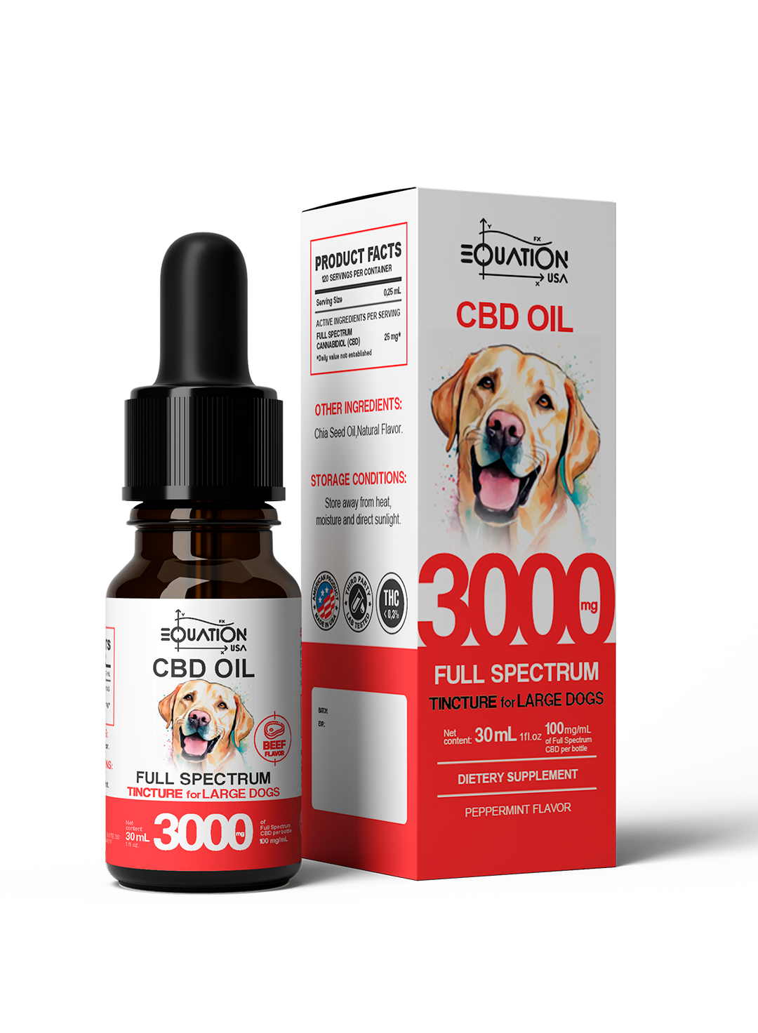 PET (LARGE DOGS ) HEMP EXTRACT ISOLATE 3000mg/30mL