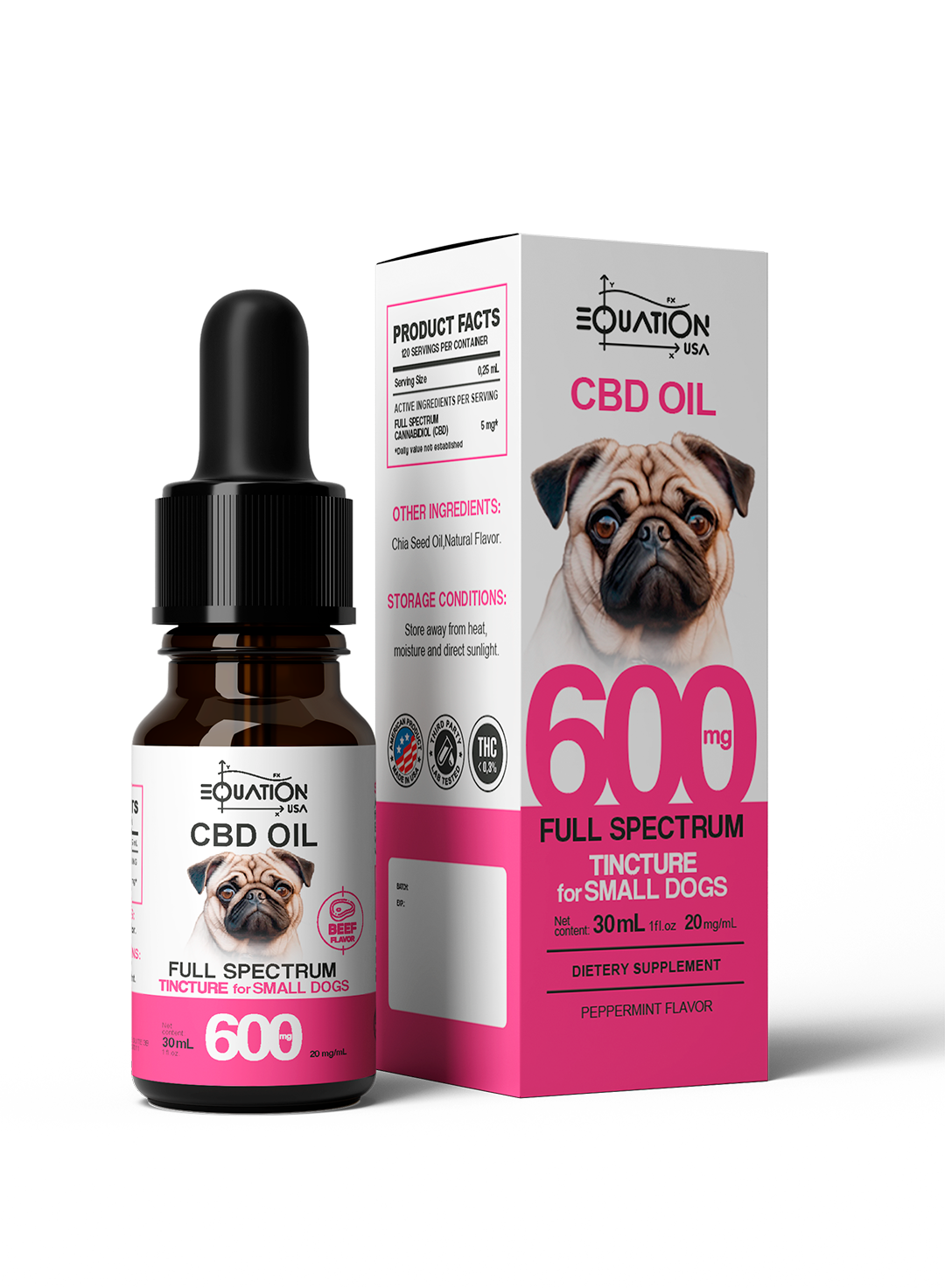 PET (SMALL DOG ) HEMP EXTRACT FULL SPECTRUM 600 mg/30mL